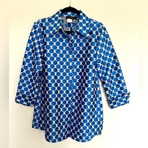 Bala Bala Polka Dot Jacket Blue Gray Vintage Size L